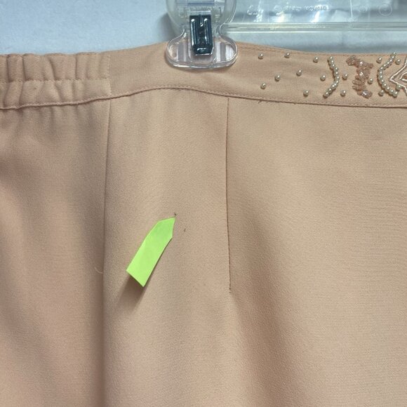 DONNA VINCI Embroidered Beaded Embellishment 2pc Lined Skirt Suit Women 22 Peach - Picture 4 of 16